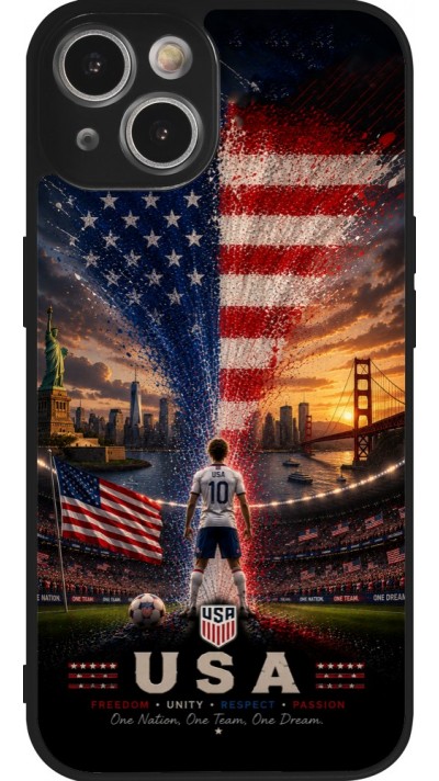 iPhone 14 Case Hülle - Silikon schwarz Fussball Vereinigten Staaten splash 2026