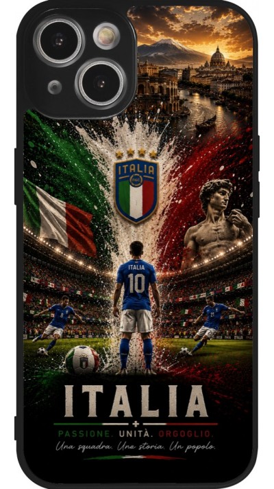 iPhone 14 Case Hülle - Silikon schwarz Fussball Italien splash 2026
