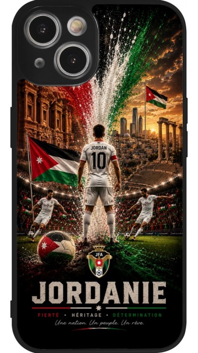 iPhone 14 Case Hülle - Silikon schwarz Fussball Jordanien splash 2026