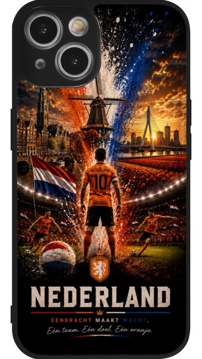 iPhone 14 Case Hülle - Silikon schwarz Fussball Niederlande splash 2026