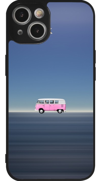 iPhone 14 Case Hülle - Silikon schwarz Spring 23 pink bus