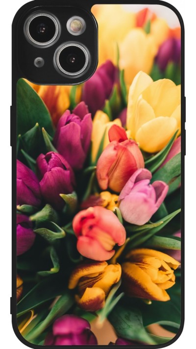 iPhone 14 Case Hülle - Silikon schwarz Bouquet of tulips 2026