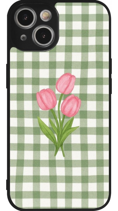 iPhone 14 Case Hülle - Silikon schwarz Green vichy tulips 2026