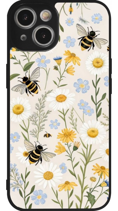iPhone 14 Case Hülle - Silikon schwarz Pattern bees 2026
