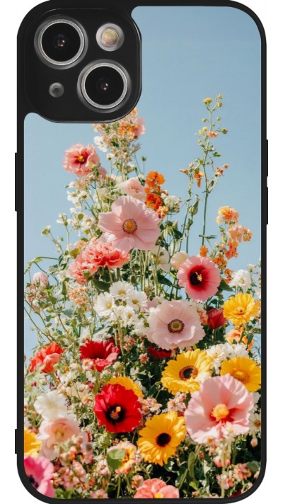iPhone 14 Case Hülle - Silikon schwarz Spring flowers 2026