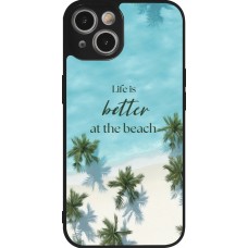 iPhone 14 Case Hülle - Silikon schwarz Summer 2025 Life is better at the beach
