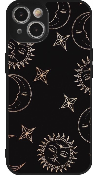 iPhone 14 Case Hülle - Silikon schwarz Suns and Moons