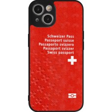iPhone 14 Case Hülle - Silikon schwarz Swiss Passport