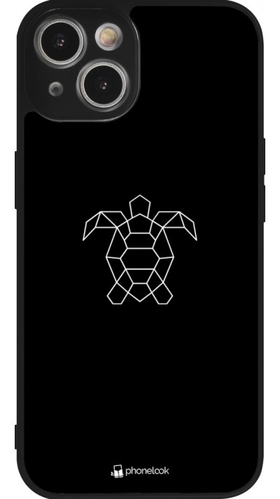 iPhone 14 Case Hülle - Silikon schwarz Turtles lines on black