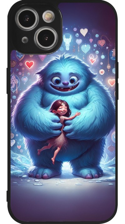 iPhone 14 Case Hülle - Silikon schwarz Valentin 2024 Flauschige Liebe