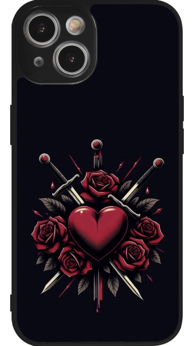iPhone 14 Case Hülle - Silikon schwarz Valentine 2024 gothic love