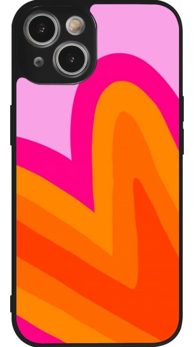 iPhone 14 Case Hülle - Silikon schwarz Valentine 2024 heart gradient