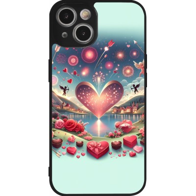 iPhone 14 Case Hülle - Silikon schwarz Valentin 2025 Schick