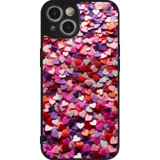 iPhone 14 Case Hülle - Silikon schwarz Valentin 2025 Konfetti