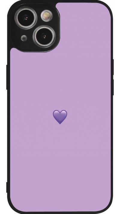 iPhone 14 Case Hülle - Silikon schwarz Valentine 2023 purpule single heart