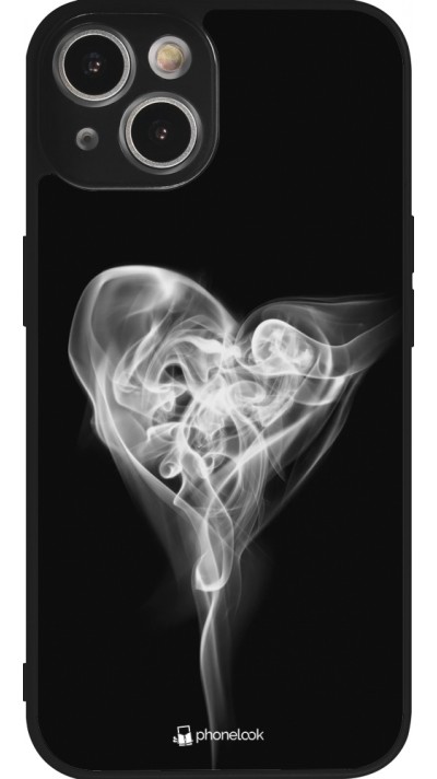 Coque iPhone 14 - Silicone rigide noir Valentine 2022 Black Smoke