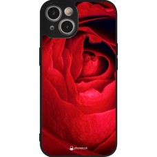 iPhone 14 Case Hülle - Silikon schwarz Valentine 2022 Rose