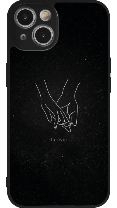 iPhone 14 Case Hülle - Silikon schwarz Valentine 2023 hands forever