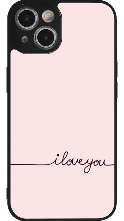 iPhone 14 Case Hülle - Silikon schwarz Valentine 2023 i love you writing