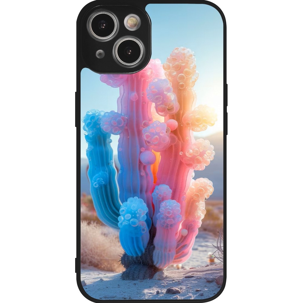 iPhone 14 Case Hülle - Silikon schwarz Artificial vegetation 2025