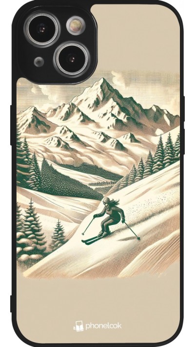 iPhone 14 Case Hülle - Silikon schwarz Vintage Skiberg