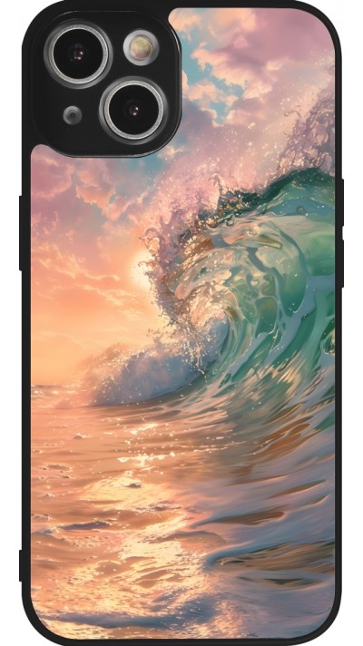 iPhone 14 Case Hülle - Silikon schwarz Wave Sunset