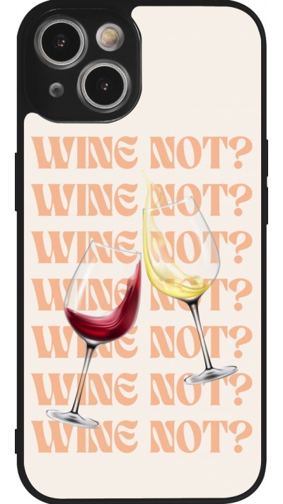 iPhone 14 Case Hülle - Silikon schwarz Wine not