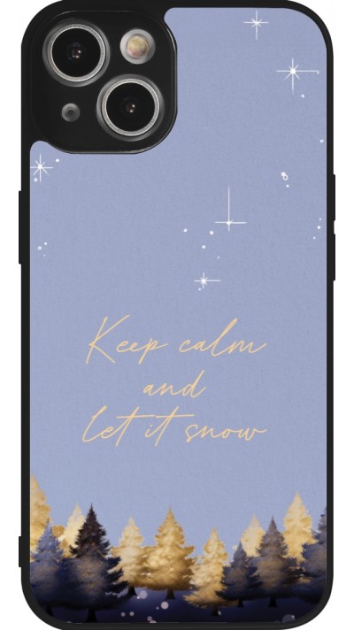 iPhone 14 Case Hülle - Silikon schwarz Winter 25 Winter illustration of trees