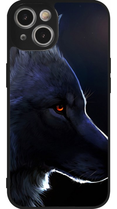 iPhone 14 Case Hülle - Silikon schwarz Wolf Shape