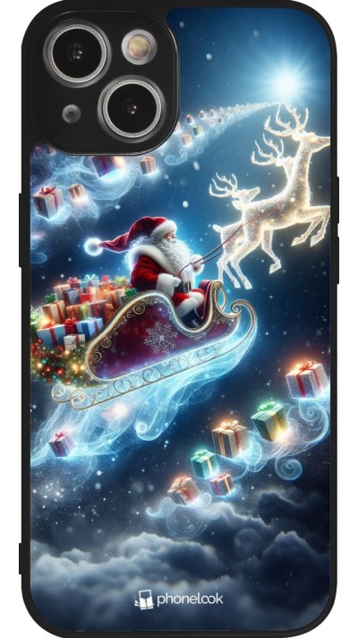 iPhone 14 Case Hülle - Silikon schwarz Weihnachten 2023 Verzauberter Weihnachtsmann