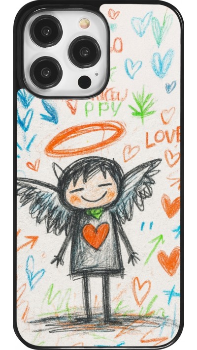 Coque iPhone 14 Pro Max - Little Angel Sketch Love