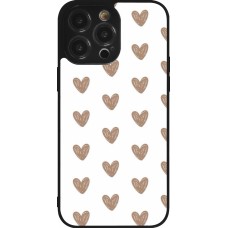 iPhone 14 Pro Max Case Hülle - Silikon schwarz Autumn 2024 brown hearts