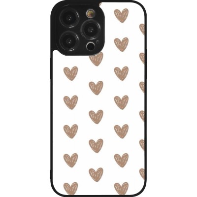 iPhone 14 Pro Max Case Hülle - Silikon schwarz Autumn 2024 brown hearts