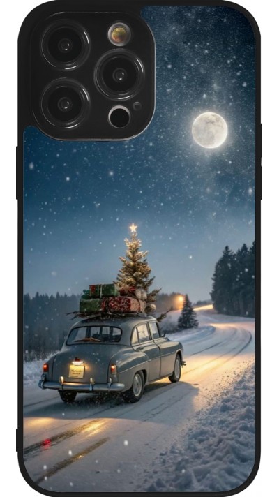 iPhone 14 Pro Max Case Hülle - Silikon schwarz Christmas 25 Car with Tree Xmas