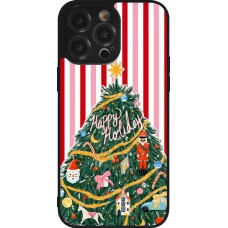 Coque iPhone 14 Pro Max - Silicone rigide noir Christmas 25 Happy Holiday