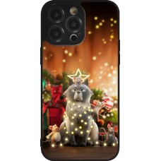 Coque iPhone 14 Pro Max - Silicone rigide noir Christmas 25 Xmas Cat