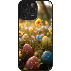 iPhone 14 Pro Max Case Hülle - Silikon schwarz Easter 2026 Decorated eggs