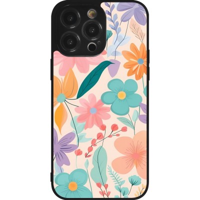 iPhone 14 Pro Max Case Hülle - Silikon schwarz Easter 2024 spring flowers