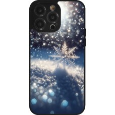 iPhone 14 Pro Max Case Hülle - Silikon schwarz Schneeflocke Solar Glanz