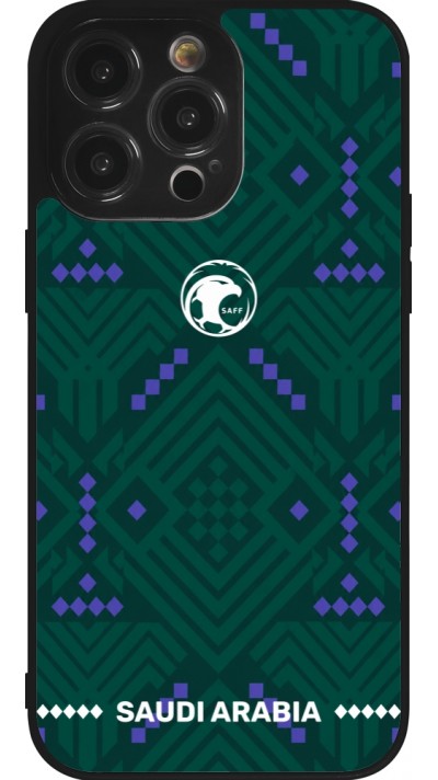 iPhone 14 Pro Max Case Hülle - Silikon schwarz Saudi Arabien 2026 personalisierbares Fussballtrikot