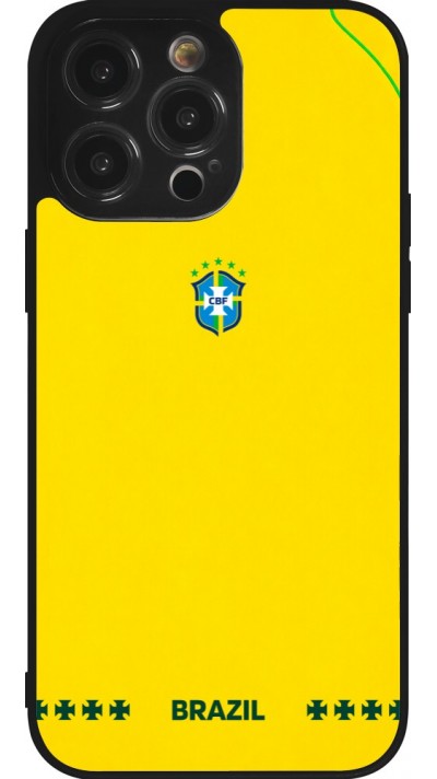 iPhone 14 Pro Max Case Hülle - Silikon schwarz Brasilien 2026 personalisierbares Fussballtrikot