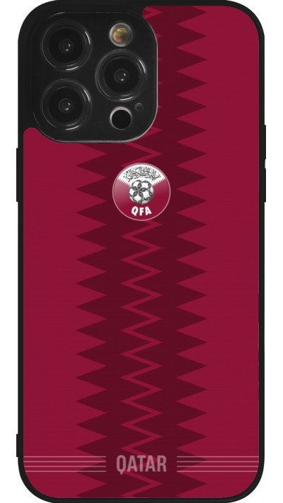 iPhone 14 Pro Max Case Hülle - Silikon schwarz Qatar 2026 personalisierbares Fussballtrikot