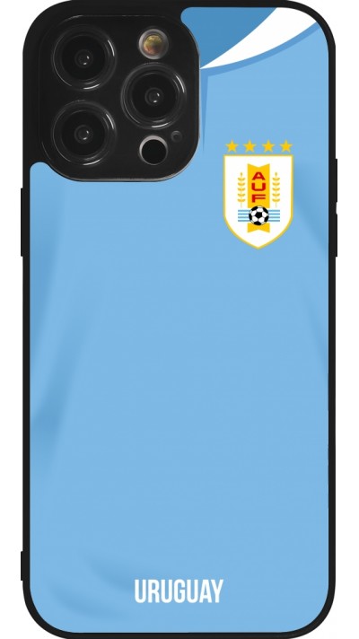 iPhone 14 Pro Max Case Hülle - Silikon schwarz Uruguay 2022 personalisierbares Fussballtrikot
