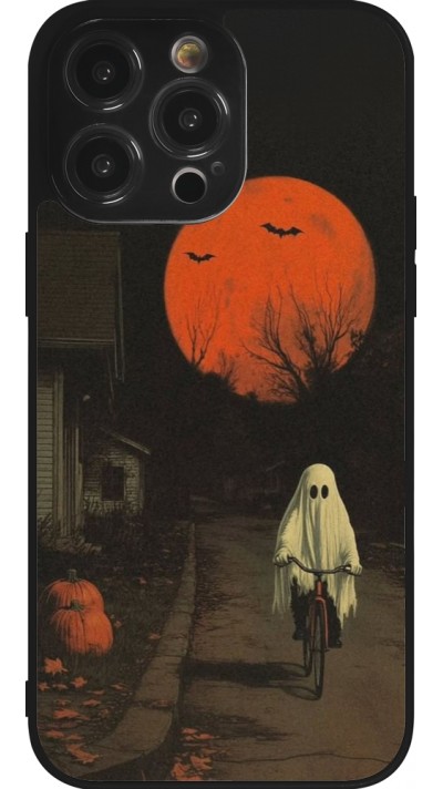 iPhone 14 Pro Max Case Hülle - Silikon schwarz Halloween 2025 Ghost on a bicycle iPhone 14 Pro Max Case Hülle - Silikon schwarz Halloween 2025 Ghost on a bicycle