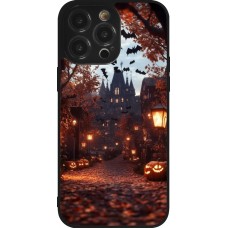 iPhone 14 Pro Max Case Hülle - Silikon schwarz Halloween 2025 Haunted house