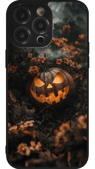 iPhone 14 Pro Max Case Hülle - Silikon schwarz Halloween 2025 Pumpkin with flowers iPhone 14 Pro Max Case Hülle - Silikon schwarz Halloween 2025 Pumpkin with flowers