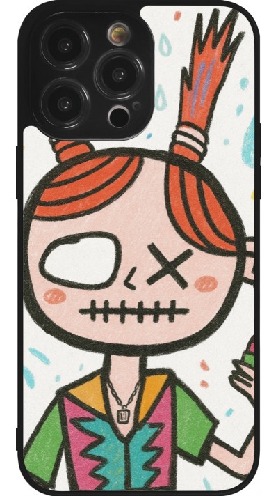 iPhone 14 Pro Max Case Hülle - Silikon schwarz Little Girl Sketch