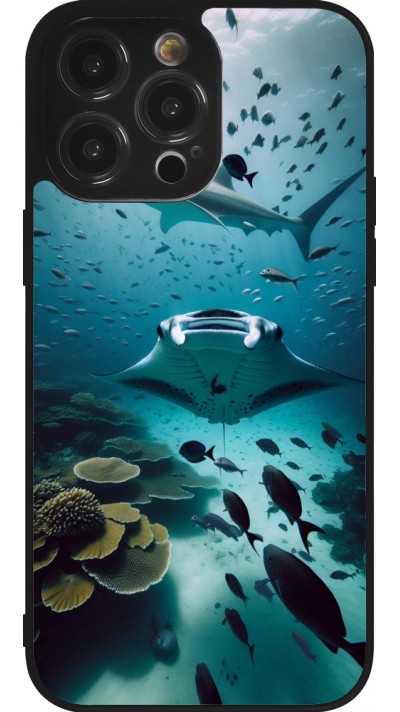 iPhone 14 Pro Max Case Hülle - Silikon schwarz Manta Lagune Reinigung