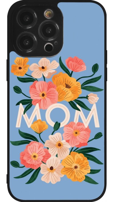 iPhone 14 Pro Max Case Hülle - Silikon schwarz Mom 2026 Flowers