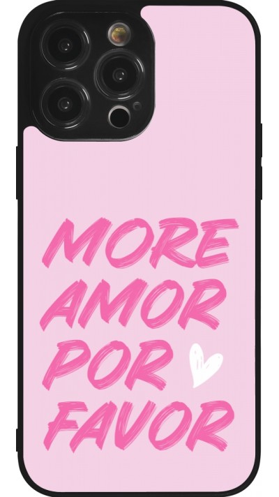 Coque iPhone 14 Pro Max - Silicone rigide noir More amor porfavor